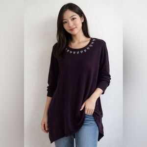 Simply Vera Vera Wang Purple Sweatshirt